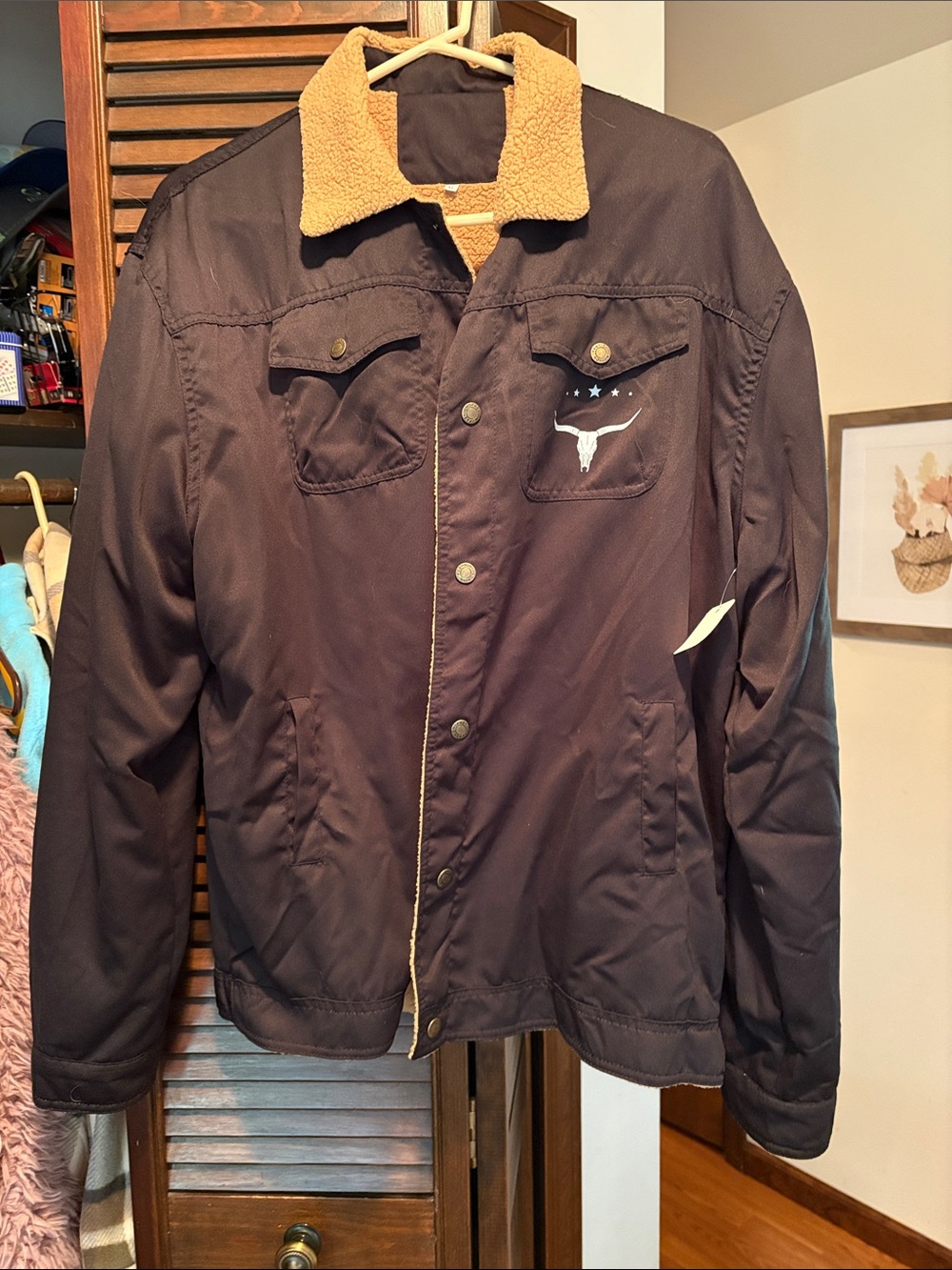 Men's Brown Sherpa Collar Jacket - Unbranded